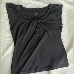 Large black flutter sleeve top